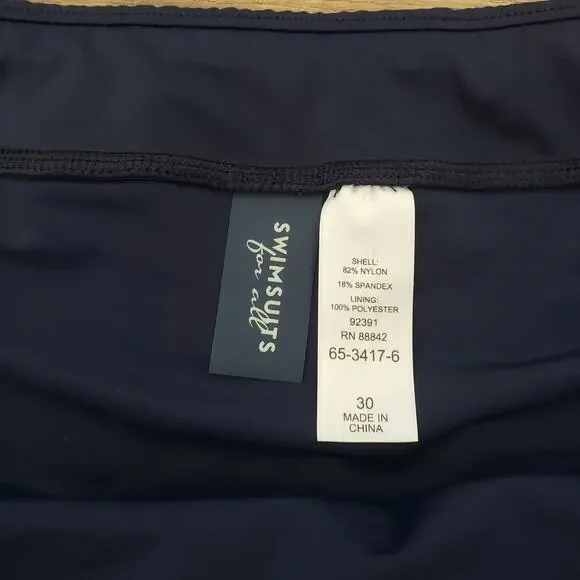 Swimsuits for All NWT Women's Size 30 Navy Blue Swim Shorts Double Layer - Picture 3 of 5